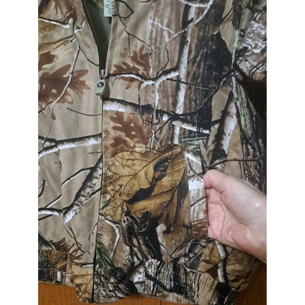 Gander Mountain Boys Camo Insulated Hooded Jacket Youth Medium 10-12 Zip Cotton